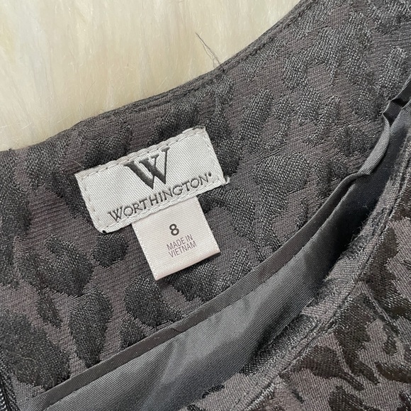 Worthington Black Sleeveless Belted Dress LBD Size 8 - Picture 7 of 9